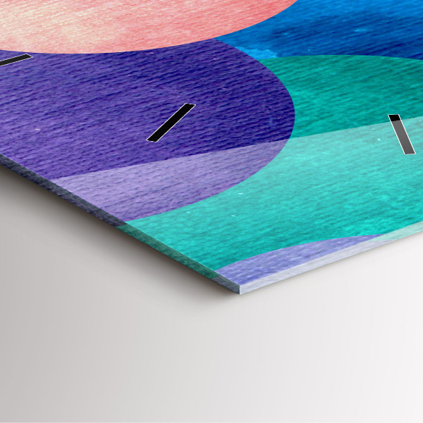 Szögletes fali üvegóra Absztrakt körök