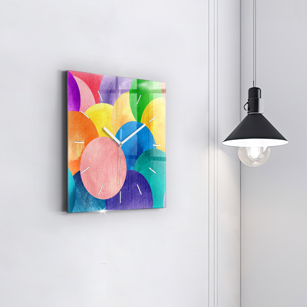 Szögletes fali üvegóra Absztrakt körök