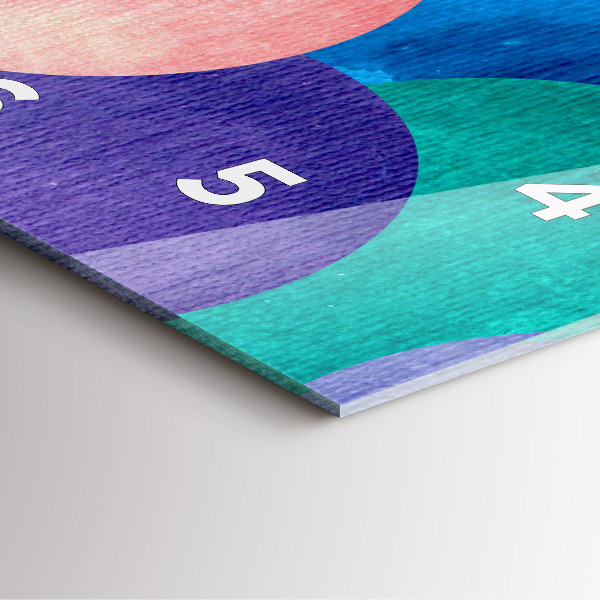 Szögletes fali üvegóra Absztrakt körök