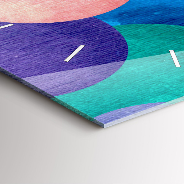 Szögletes fali üvegóra Absztrakt körök