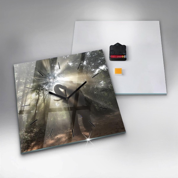 Szögletes fali üvegóra Elefánt a dzsungelben