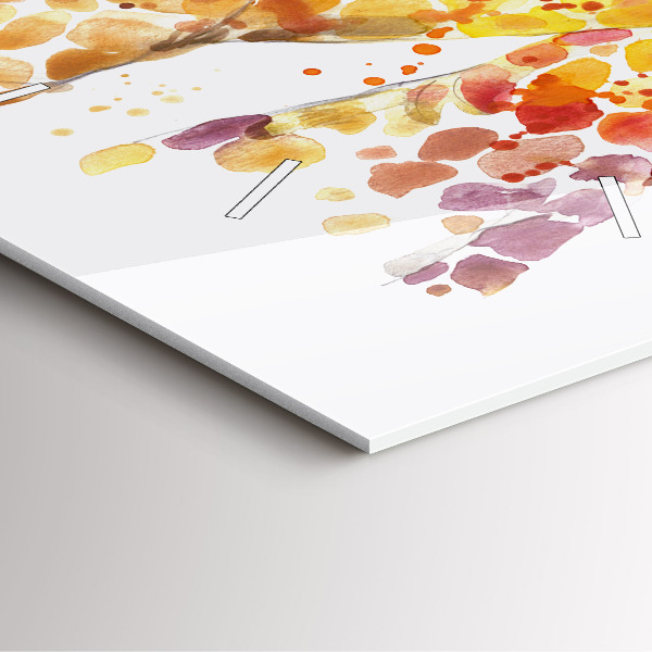 Szögletes fali üvegóra Zsiráf - akvarell