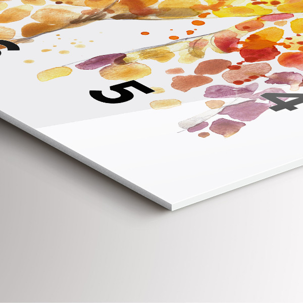 Szögletes fali üvegóra Zsiráf - akvarell