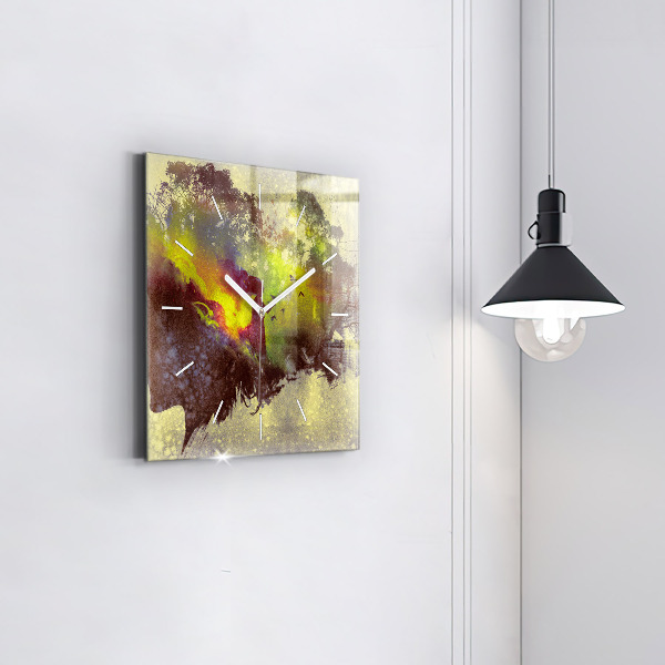 Szögletes fali üvegóra Nő az erdőben