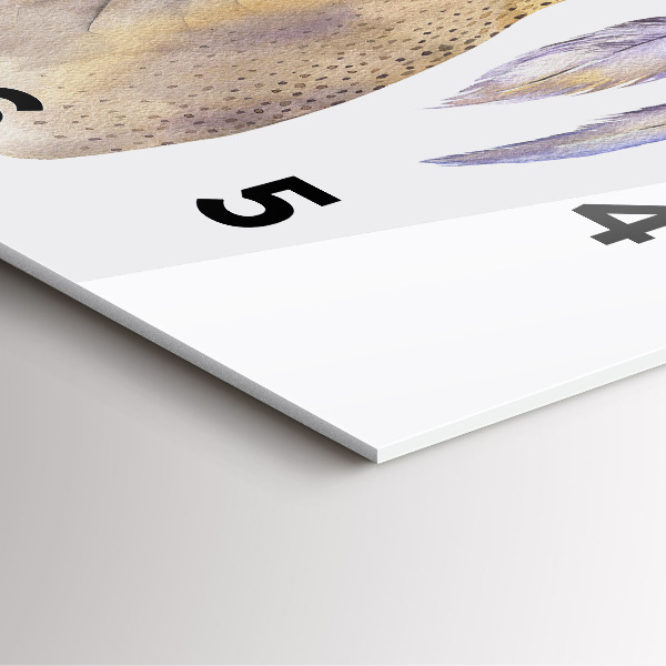 Szögletes fali üvegóra Szarvas fej és virágok