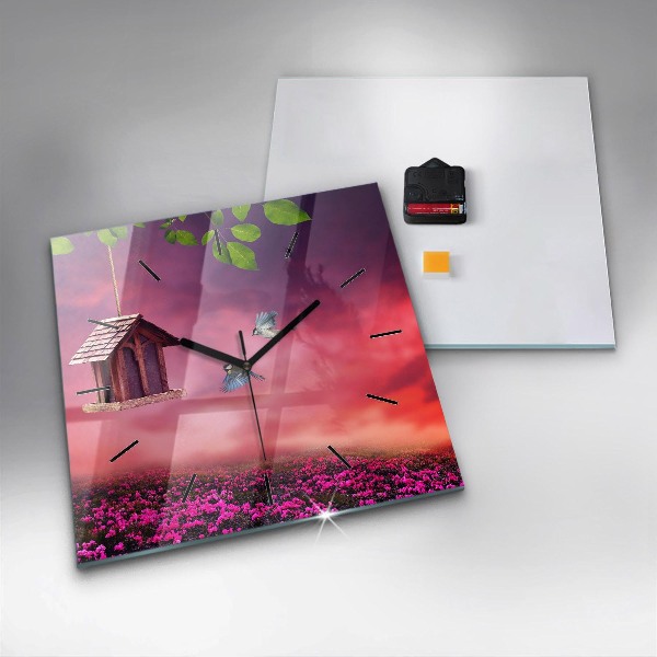 Szögletes fali üvegóra Madárház