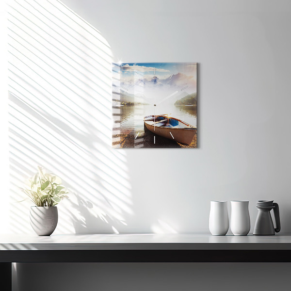 Szögletes fali üvegóra Kilátás a tóra