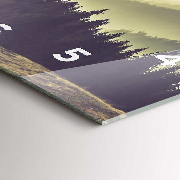 Szögletes fali üvegóra Ködös hegyoldalak