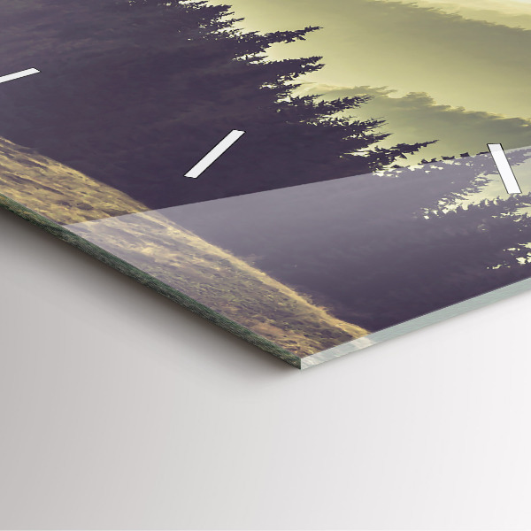 Szögletes fali üvegóra Ködös hegyoldalak