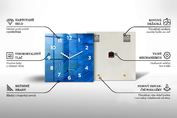 Szögletes fali üvegóra Retro művészeti illusztráció