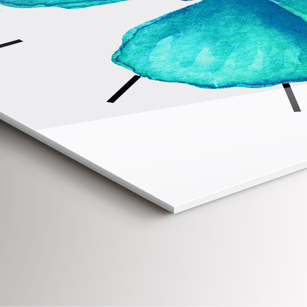 Szögletes fali üvegóra Türkiz nyári pillangó