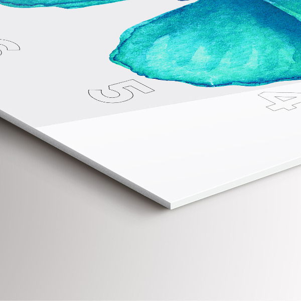 Szögletes fali üvegóra Türkiz nyári pillangó