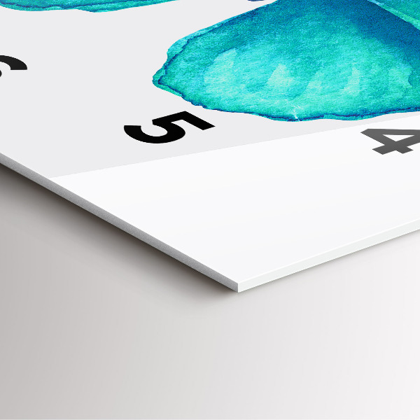 Szögletes fali üvegóra Türkiz nyári pillangó