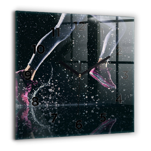 Szögletes fali üvegóra Egészséges életmód és futás