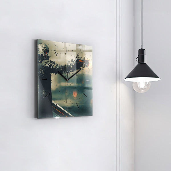 Szögletes fali üvegóra Halálos fegyveres játék