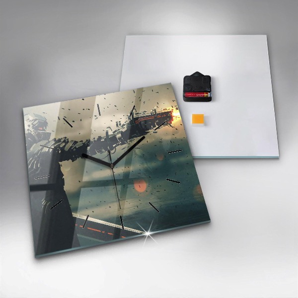 Szögletes fali üvegóra Halálos fegyveres játék