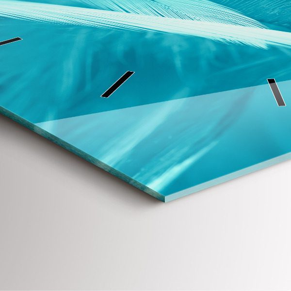 Szögletes fali üvegóra Zöld türkiz vintage