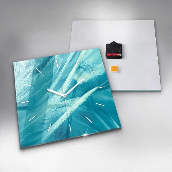 Szögletes fali üvegóra Zöld türkiz vintage