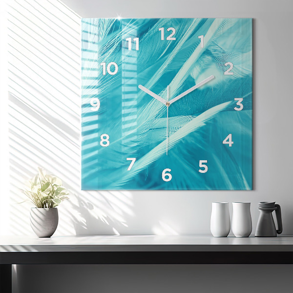 Szögletes fali üvegóra Zöld türkiz vintage