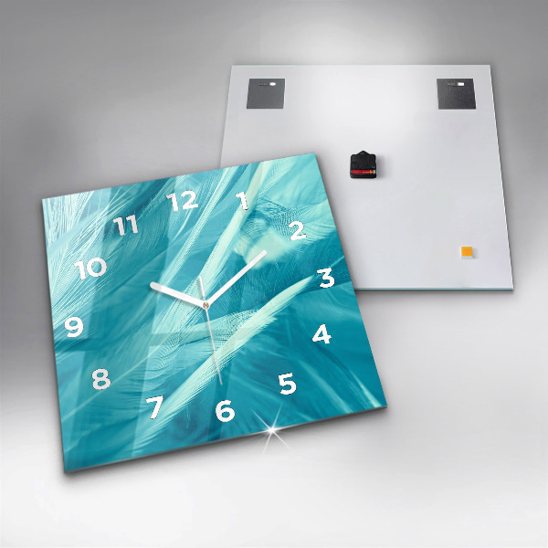 Szögletes fali üvegóra Zöld türkiz vintage