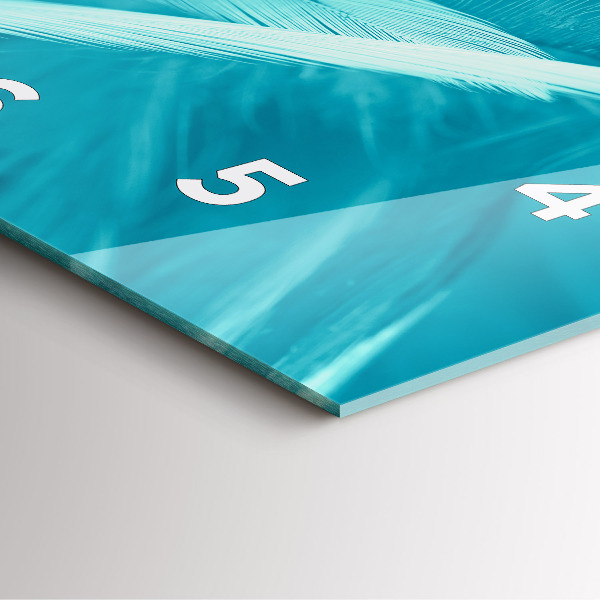 Szögletes fali üvegóra Zöld türkiz vintage