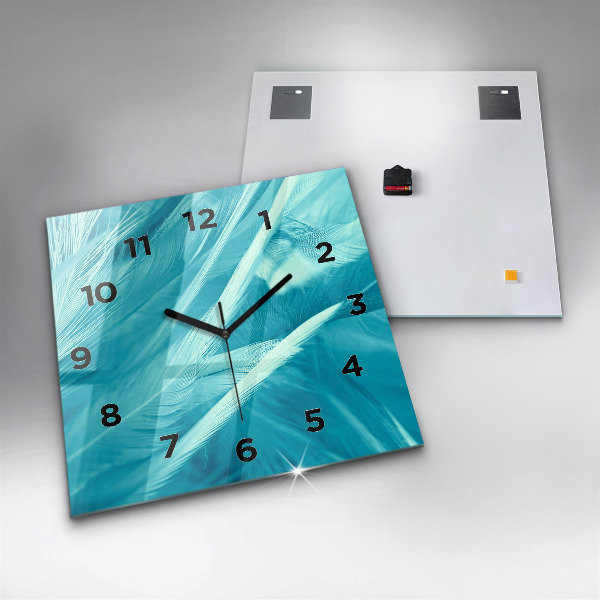 Szögletes fali üvegóra Zöld türkiz vintage