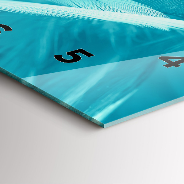 Szögletes fali üvegóra Zöld türkiz vintage