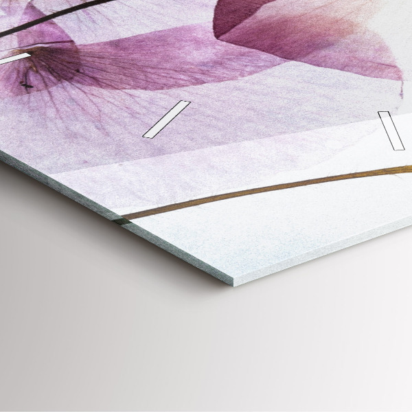 Szögletes fali üvegóra Száraz mák virágok