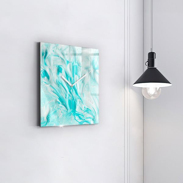 Szögletes fali üvegóra Kék absztrakció