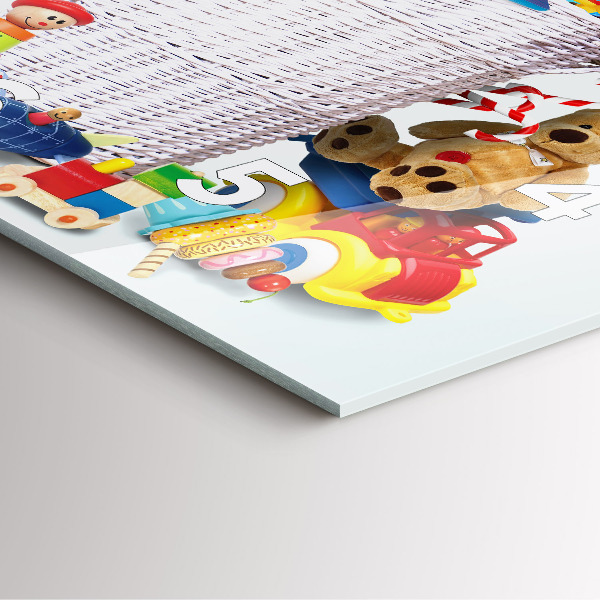 Szögletes fali üvegóra Fonott kosár játékokkal