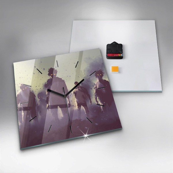 Szögletes fali üvegóra Zombik éjjel - halloween