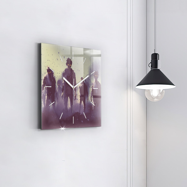 Szögletes fali üvegóra Zombik éjjel - halloween