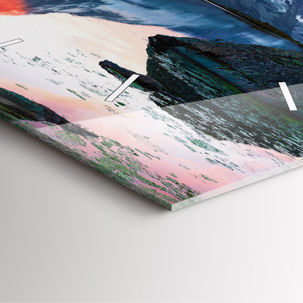 Szögletes fali üvegóra Stellisee Matterhorn-tó