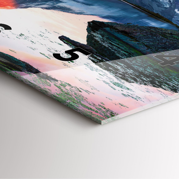 Szögletes fali üvegóra Stellisee Matterhorn-tó