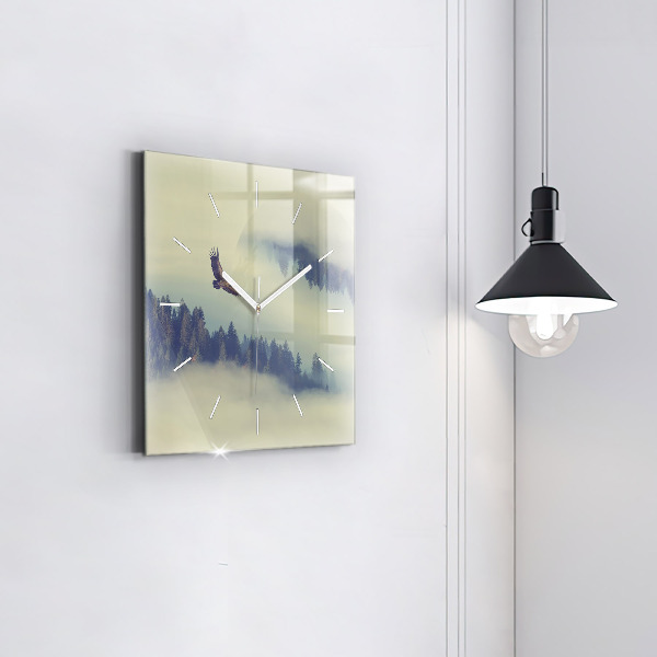 Szögletes fali üvegóra Ködös erdei sas