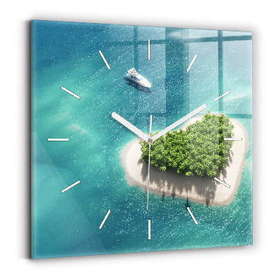 Szögletes fali üvegóra Szív-sziget