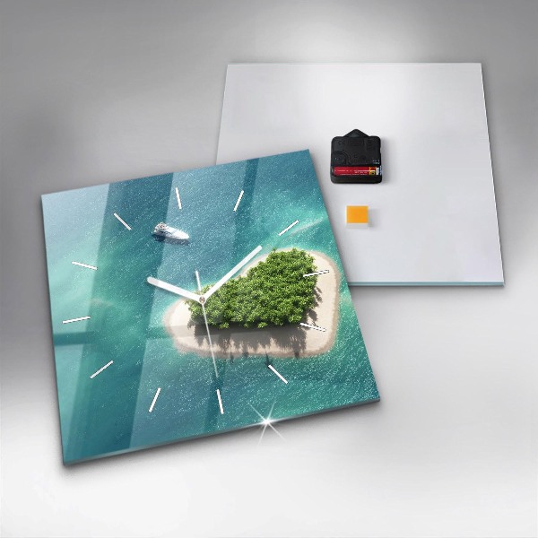 Szögletes fali üvegóra Szív-sziget