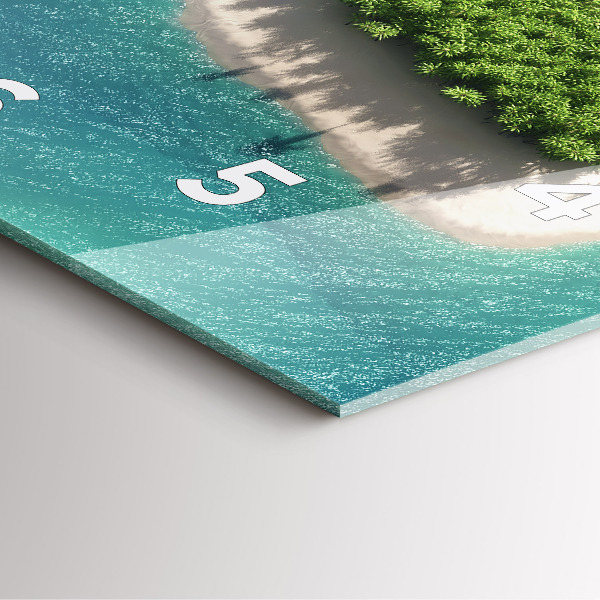 Szögletes fali üvegóra Szív-sziget