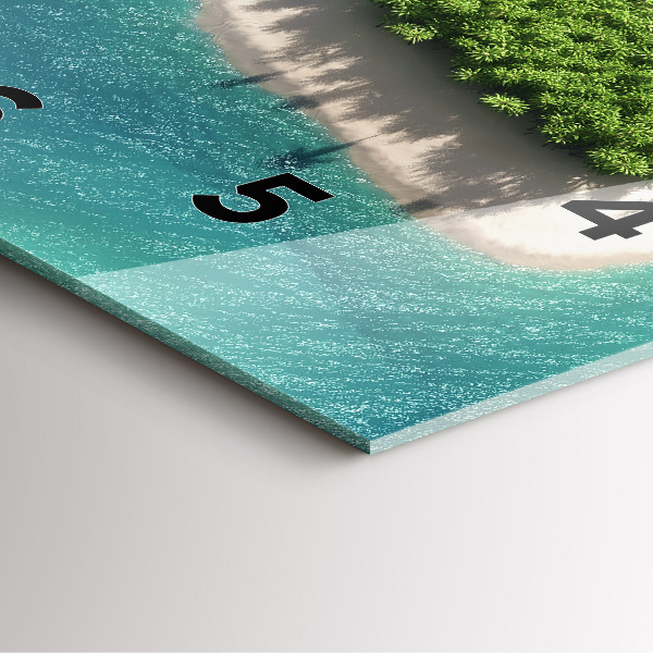 Szögletes fali üvegóra Szív-sziget