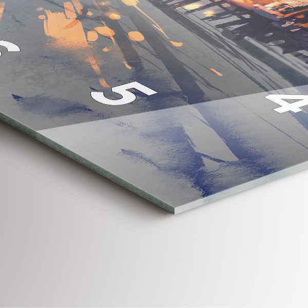 Szögletes fali üvegóra Téli fa táj