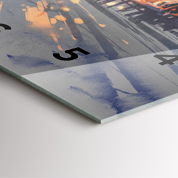 Szögletes fali üvegóra Téli fa táj