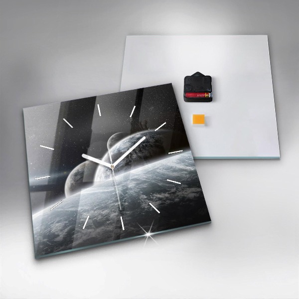 Szögletes fali üvegóra Űr és bolygók