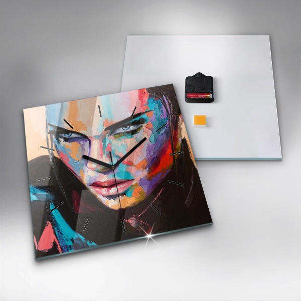 Szögletes fali üvegóra Egy nő portréja