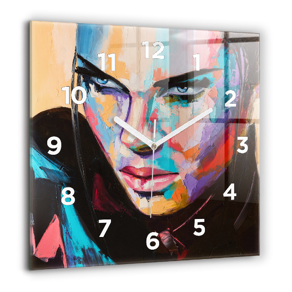 Szögletes fali üvegóra Egy nő portréja