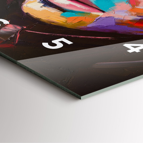 Szögletes fali üvegóra Egy nő portréja