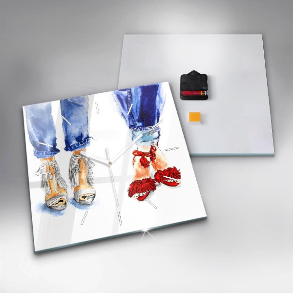 Szögletes fali üvegóra Női magassarkú