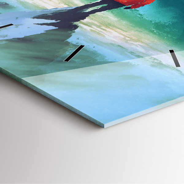 Szögletes fali üvegóra Ember a Holdon