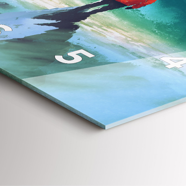 Szögletes fali üvegóra Ember a Holdon