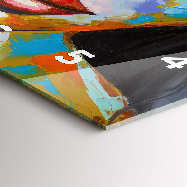 Szögletes fali üvegóra Színes női arc