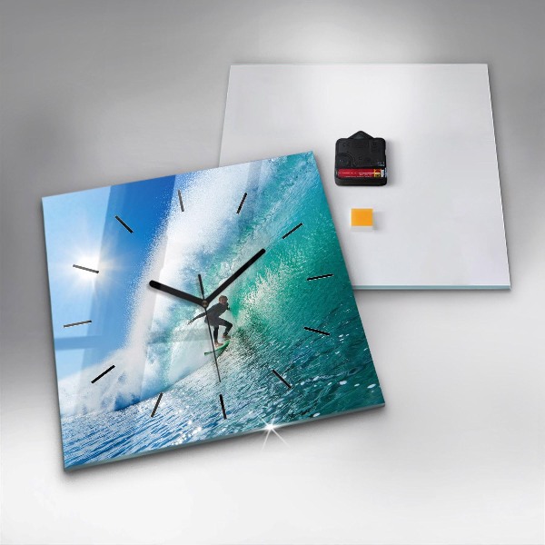 Szögletes fali üvegóra Szörfözés Hawaii-on